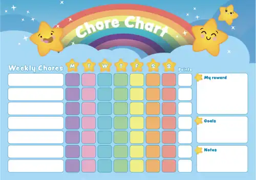 Kids Chore Reward Chart Preview